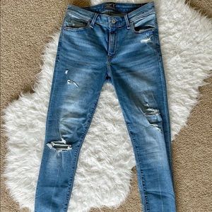 Abercrombie Mid-rise Distressed Skinny Jeans